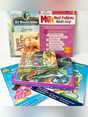 Third Grade Homeschool Book Lot Reading Math Social Studies